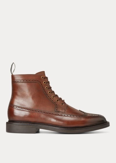 Botas Polo Ralph Lauren Hombre Marrom - Asher Leather Wingtip - WFLTC5769